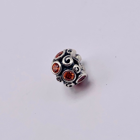 EUC Pandora 790330OCZ Sterling Silver Primrose Path Charm w/ Orange Zirconia - Picture 6 of 9